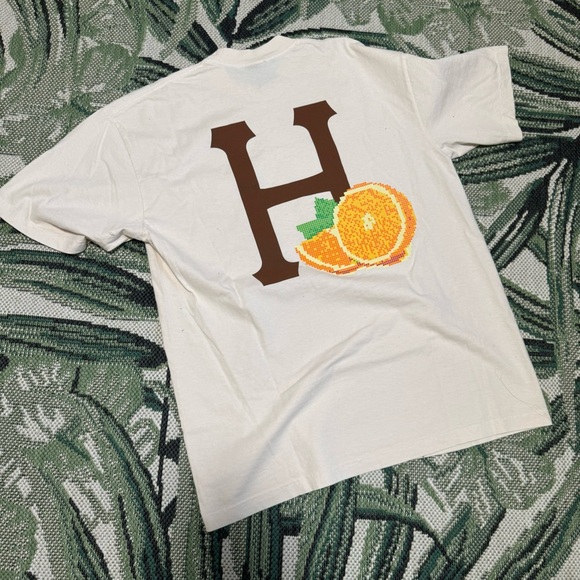 HUF X MIDNIGHT ORGANIC H T-SHIRT LARGE CREAM LARRY JUNE - Picture 7 of 8